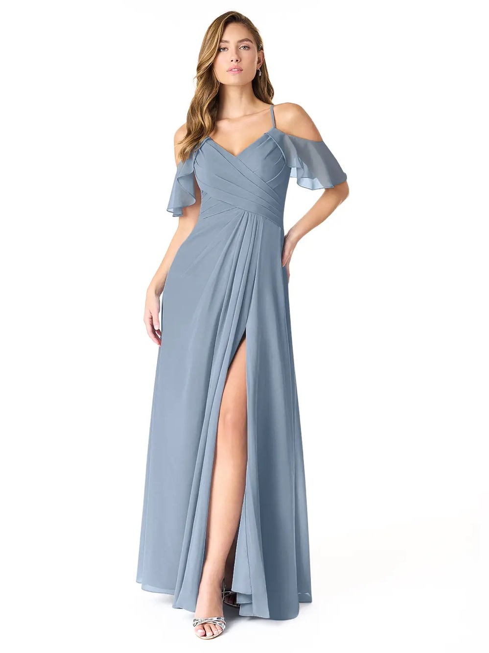 Azazie| Dakota Dusty Blue Bridesmaids Dress